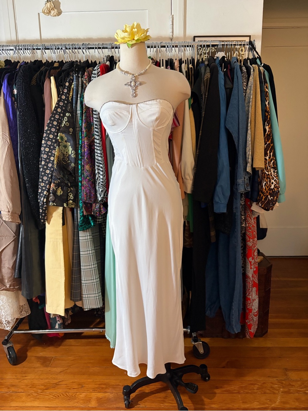 Zara Rhinestone Corset Maxi Dress -  No tag
